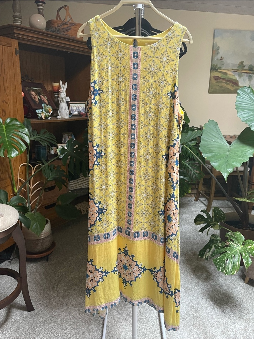 Sundance Yellow Floral-Print Sleeveless Maxi Dress